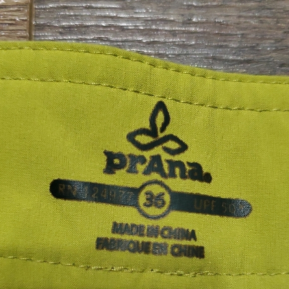 Prana Hybrid Green and Purple Board Shorts with  Geometric Design - Picture 2 of 9